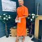 Miranda Detailed Occasion Dress Orange
