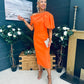 Miranda Detailed Occasion Dress Orange