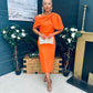Miranda Detailed Occasion Dress Orange