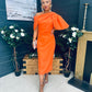 Miranda Detailed Occasion Dress Orange