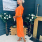 Miranda Detailed Occasion Dress Orange