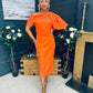 Miranda Detailed Occasion Dress Orange