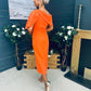 Miranda Detailed Occasion Dress Orange