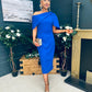 Miranda Detailed Occasion Dress Cobalt