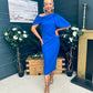 Miranda Detailed Occasion Dress Cobalt