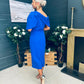 Miranda Detailed Occasion Dress Cobalt