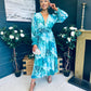 Bailey Banded Midi Dress Floral Marine
