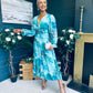 Bailey Banded Midi Dress Floral Marine