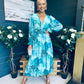 Bailey Banded Midi Dress Floral Marine