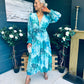 Bailey Banded Midi Dress Floral Marine