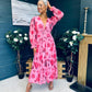 Bailey Banded Midi Dress Floral Pink