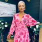 Bailey Banded Midi Dress Floral Pink