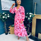 Bailey Banded Midi Dress Floral Pink