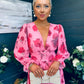 Bailey Banded Midi Dress Floral Pink