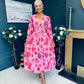Bailey Banded Midi Dress Floral Pink