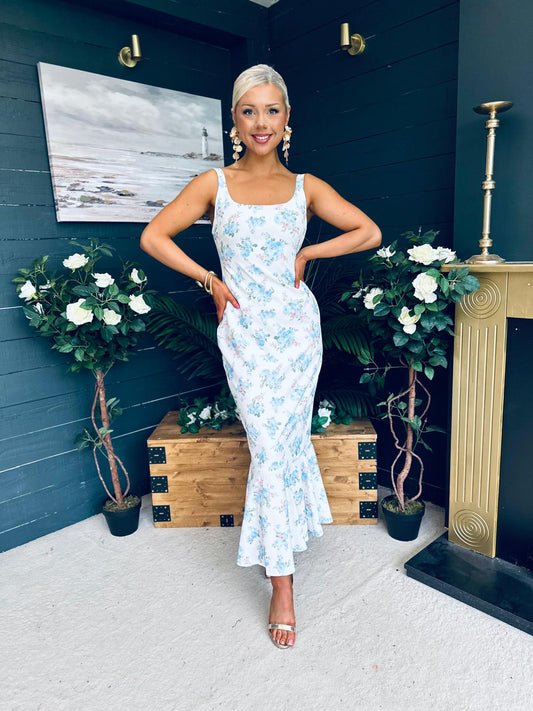 Rhona Occasion Dress Floral Blue