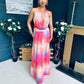 Carrie Halterneck Occasion Dress Coral