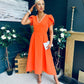Penelope Pearl Detail Occasion Dress Orange