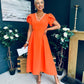Penelope Pearl Detail Occasion Dress Orange