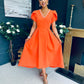 Penelope Pearl Detail Occasion Dress Orange