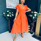 Penelope Pearl Detail Occasion Dress Orange