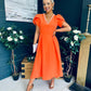 Penelope Pearl Detail Occasion Dress Orange