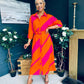 Adrian Belted Shirt Dress Orange & Pink