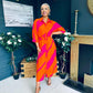 Adrian Belted Shirt Dress Orange & Pink