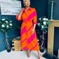 Adrian Belted Shirt Dress Orange & Pink
