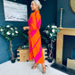 Adrian Belted Shirt Dress Orange & Pink