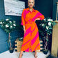 Adrian Belted Shirt Dress Orange & Pink