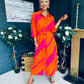 Adrian Belted Shirt Dress Orange & Pink
