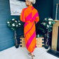 Adrian Belted Shirt Dress Orange & Pink
