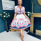 Carmen Cream Floral Border Print Midi Dress