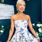 Danni Strapless Bandeau Midi Dress Yellow Floral