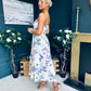 Danni Strapless Bandeau Midi Dress Yellow Floral