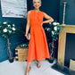 Jean Detailed Occasion Dress Orange