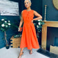 Jean Detailed Occasion Dress Orange