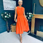 Jean Detailed Occasion Dress Orange