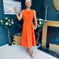 Jean Detailed Occasion Dress Orange