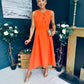 Jean Detailed Occasion Dress Orange