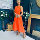 Jean Detailed Occasion Dress Orange