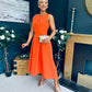 Jean Detailed Occasion Dress Orange