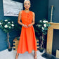 Jean Detailed Occasion Dress Orange
