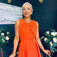 Jean Detailed Occasion Dress Orange