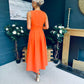 Jean Detailed Occasion Dress Orange