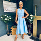 Jean Detailed Occasion Dress Pwr Blue