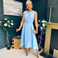 Jean Detailed Occasion Dress Pwr Blue