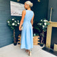 Jean Detailed Occasion Dress Pwr Blue