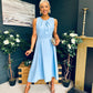 Jean Detailed Occasion Dress Pwr Blue